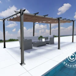 Tonnelle De Jardin Pergola Santa Cruz, 3x6m, Noir/Gris -Promos Jardin Natif Magasin pa149020 003