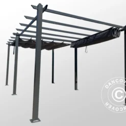 Tonnelle De Jardin Pergola Santa Cruz, 3x6m, Noir/Gris -Promos Jardin Natif Magasin pa149020 02