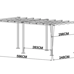 Tonnelle De Jardin Pergola Santa Cruz, 3x6m, Noir/Gris -Promos Jardin Natif Magasin pa149020 099