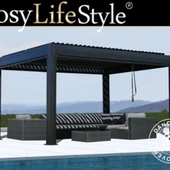 Pergola Bioclimatique San Pablo, 3x4m, Noir