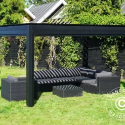 Pergola Bioclimatique San Pablo, 3x4m, Noir -Promos Jardin Natif Magasin pa153000 037