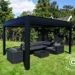 Pergola Bioclimatique San Pablo, 3x4m, Noir -Promos Jardin Natif Magasin pa153000 039