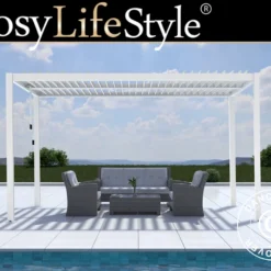 Pergola Bioclimatique San Pablo, 3x4m, Blanc