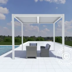 Pergola Bioclimatique San Pablo, 3x4m, Blanc -Promos Jardin Natif Magasin pa153001 011