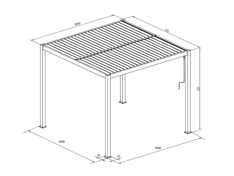 Pergola Bioclimatique San Pablo, 3x4m, Noir/Blanc 5 Pergola Bioclimatique San Pablo, 3x4m, Noir/Blanc – Image 5