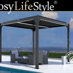 Pergola Bioclimatique San Pablo, 4x4m, Noir