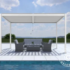 Pergola Bioclimatique San Pablo, 4x4m, Blanc -Promos Jardin Natif Magasin pa153011 02
