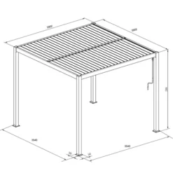 Pergola Bioclimatique San Pablo, 4x4m, Noir/Blanc -Promos Jardin Natif Magasin pa153012 099