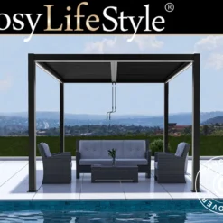Pergola Bioclimatique San Pablo, 3x3m, Noir