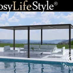 Pergola Bioclimatique San Pablo, 3x5,8m, Noir