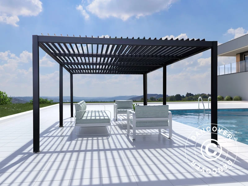 Pergola Bioclimatique San Pablo, 3x5,8m, Noir 2 Pergola Bioclimatique San Pablo, 3x5,8m, Noir – Image 2