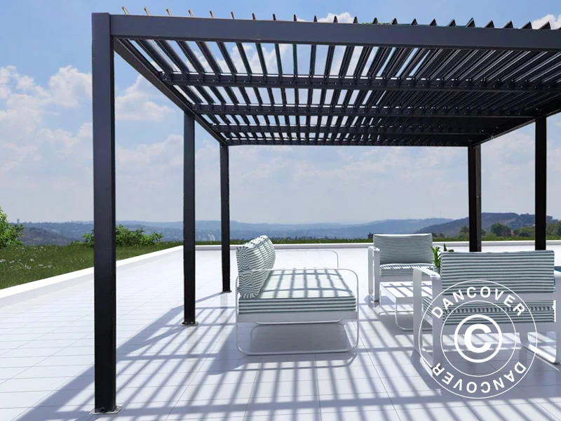 Pergola Bioclimatique San Pablo, 3x5,8m, Noir 3 Pergola Bioclimatique San Pablo, 3x5,8m, Noir – Image 3