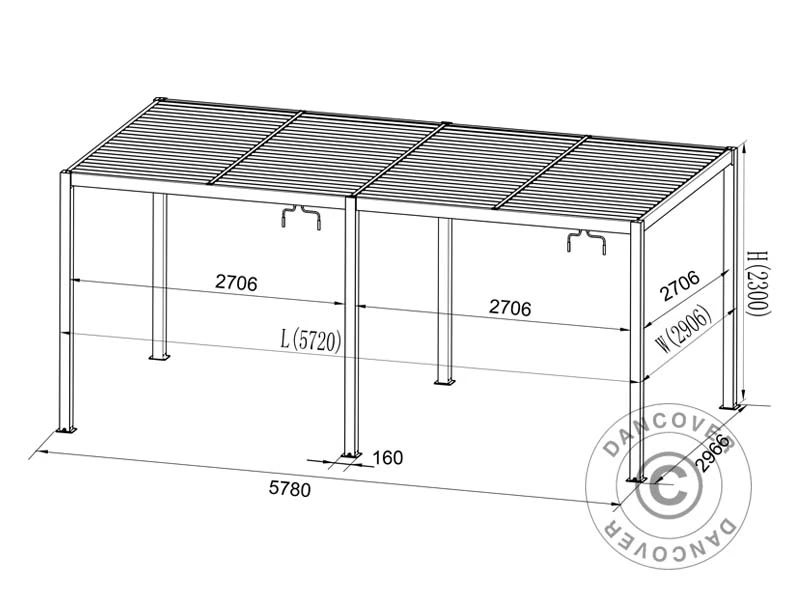 Pergola Bioclimatique San Pablo, 3x5,8m, Noir 6 Pergola Bioclimatique San Pablo, 3x5,8m, Noir – Image 6