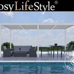 Pergola Bioclimatique San Pablo, 3x5,8m, Blanc