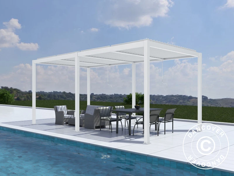 Pergola Bioclimatique San Pablo, 3x5,8m, Blanc 3 Pergola Bioclimatique San Pablo, 3x5,8m, Blanc – Image 3