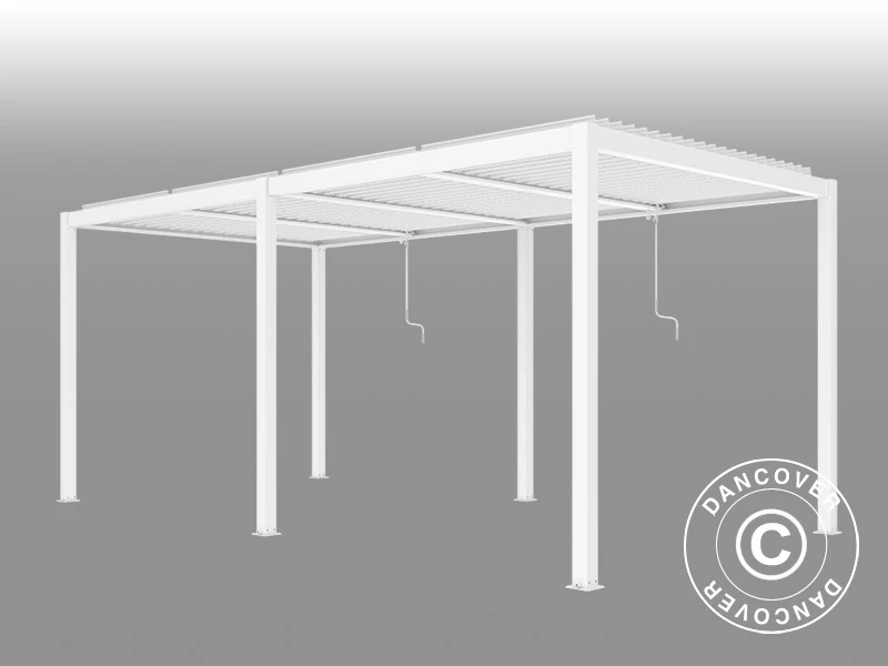 Pergola Bioclimatique San Pablo, 3x5,8m, Blanc 7 Pergola Bioclimatique San Pablo, 3x5,8m, Blanc – Image 7