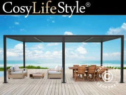 Pergola Bioclimatique San Pablo, 4x5,8m, Noir