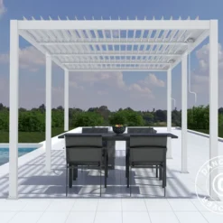 Pergola Bioclimatique San Pablo, 4x5,8m, Blanc -Promos Jardin Natif Magasin pa153026 002