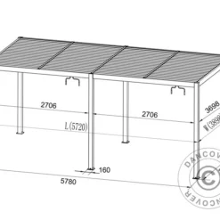 Pergola Bioclimatique San Pablo, 4x5,8m, Blanc -Promos Jardin Natif Magasin pa153026 999