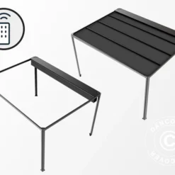 Pergola San Fernando, 3x3m, Noir/Gris Foncé -Promos Jardin Natif Magasin pa153100 07