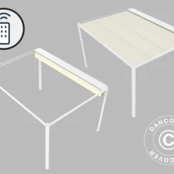 Pergola San Fernando, 3x3m, Blanc/Beige -Promos Jardin Natif Magasin pa153101 07