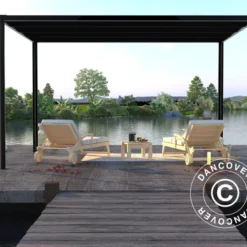 Pergola San Fernando, 4x4m, Noir/Gris Foncé -Promos Jardin Natif Magasin pa153120 001