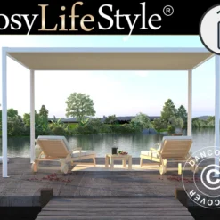 Pergola San Fernando, 4x3m, Blanc/Beige