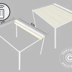 Pergola San Fernando, 4x3m, Blanc/Beige -Promos Jardin Natif Magasin pa153131 07