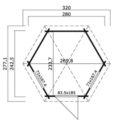 Tonnelle En Bois Lausanne, Hexagonale 2,8x2,42x2,89m, 44mm, Naturel -Promos Jardin Natif Magasin pa165010 09
