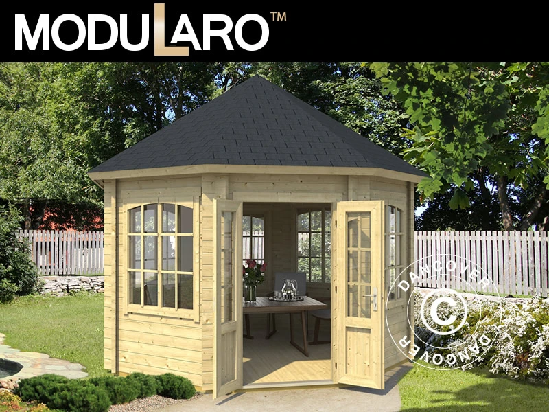 Tonnelle En Bois Lorraine, Octogonale 3,47x3,47x3,45m, 44mm, Naturel 1 Tonnelle En Bois Lorraine, Octogonale 3,47x3,47x3,45m, 44mm, Naturel