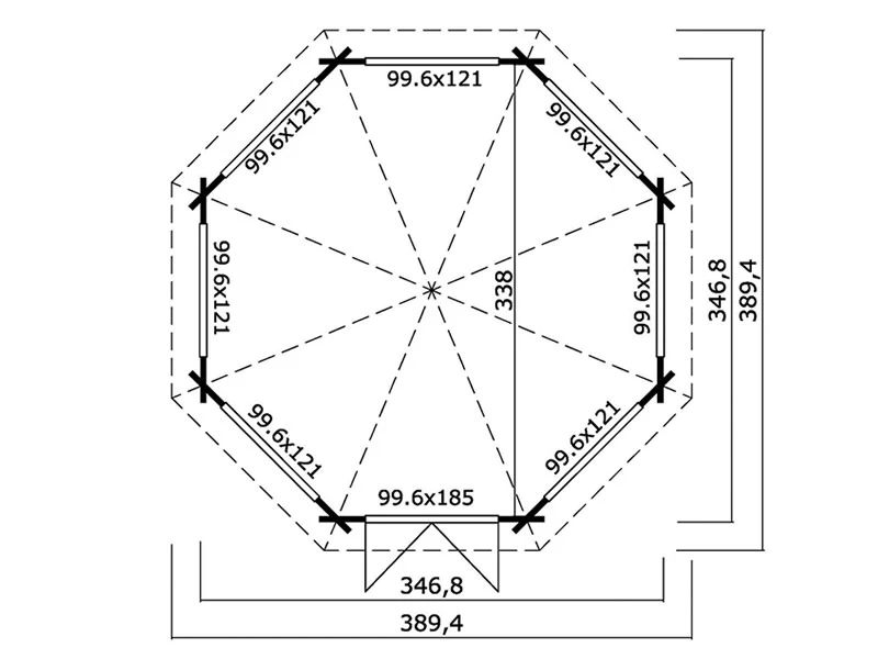 Tonnelle En Bois Lorraine, Octogonale 3,47x3,47x3,45m, 44mm, Naturel 5 Tonnelle En Bois Lorraine, Octogonale 3,47x3,47x3,45m, 44mm, Naturel – Image 5