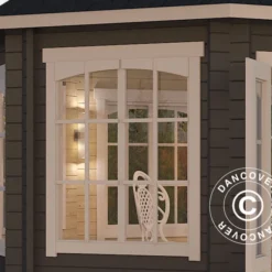 Tonnelle En Bois Lorraine, Octagonale 3,47x3,47x3,45m, 44mm, Gris Foncé -Promos Jardin Natif Magasin pa165021 03