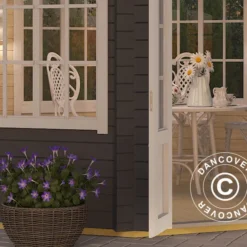 Tonnelle En Bois Lorraine, Octagonale 3,47x3,47x3,45m, 44mm, Gris Foncé -Promos Jardin Natif Magasin pa165021 04