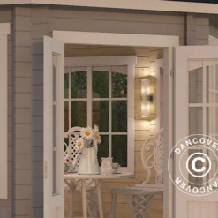 Tonnelle En Bois Lorraine, Octagonale 3,47x3,47x3,45m, 44mm, Gris Clair -Promos Jardin Natif Magasin pa165022 02