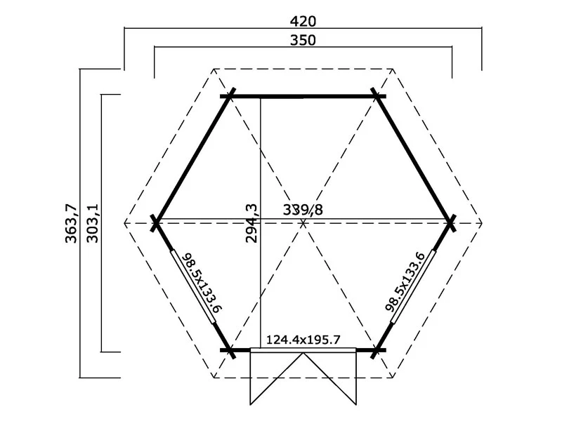 Tonnelle En Bois Provence, Hexagonal 3,5x3,03x3,18m, 44mm, Gris Foncé 3 Tonnelle En Bois Provence, Hexagonal 3,5x3,03x3,18m, 44mm, Gris Foncé – Image 3