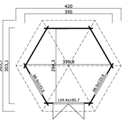 Tonnelle En Bois Provence, Hexagonal 3,5x3,03x3,18m, 44mm, Gris Clair -Promos Jardin Natif Magasin pa165042 09