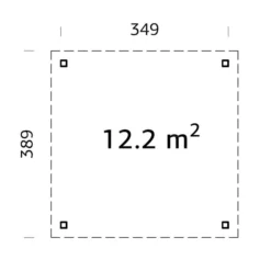 Tonnelle En Bois, 3,49x3,49x2,54m, 12,2m², Naturel -Promos Jardin Natif Magasin pa192000 09