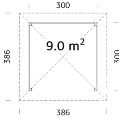 Tonnelle En Bois, 3x3x3,23m, 9m², Naturel -Promos Jardin Natif Magasin pa192010 09