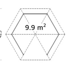 Tonnelle En Bois, 3,37x3,37x3,13m, 9,9m², Naturel -Promos Jardin Natif Magasin pa192011 09