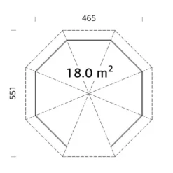 Tonnelle En Bois, 4,65x4,65x3,46m, 18m², Naturel -Promos Jardin Natif Magasin pa192012 09
