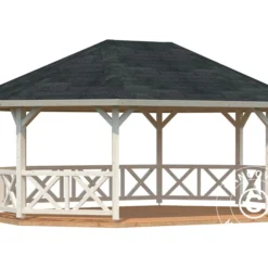 Tonnelle En Bois, 4,67x6,17x3,62m, 25m², Naturel -Promos Jardin Natif Magasin pa192013 01