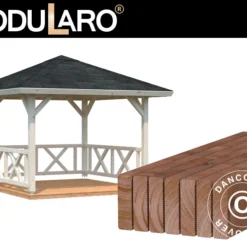 Tonnelle En Bois Avec Plancher En Bois, 3x3x3, 23m, 9m², Naturel