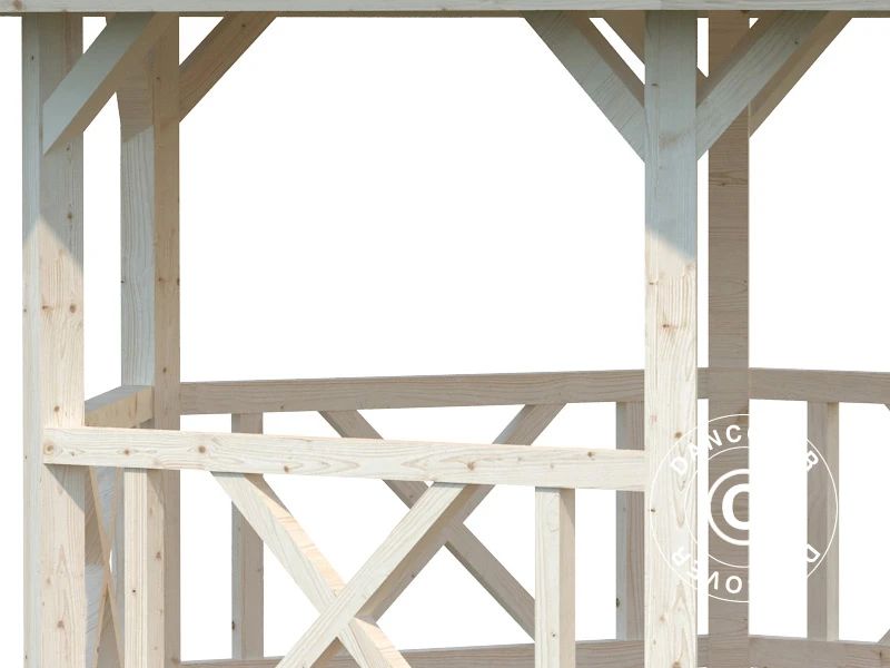 Tonnelle En Bois Avec Plancher En Bois, 3,37x3,37x3,13m, 9,9m², Naturel 3 Tonnelle En Bois Avec Plancher En Bois, 3,37x3,37x3,13m, 9,9m², Naturel – Image 3