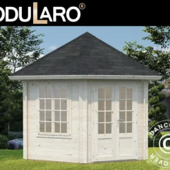 Tonnelle En Bois Avec Plancher, 3,03x3,03x3,36m, 7,6m², Naturel