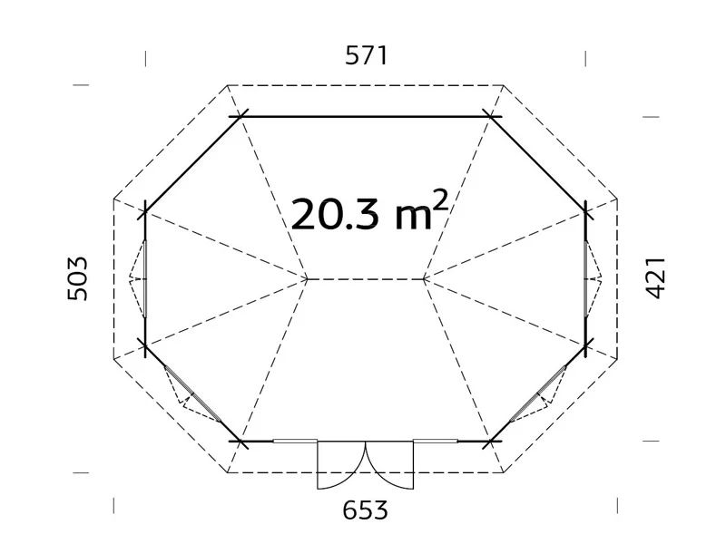 Tonnelle En Bois Avec Plancher, 5,71x4,21x3,71m, 20,3m², Naturel 6 Tonnelle En Bois Avec Plancher, 5,71x4,21x3,71m, 20,3m², Naturel – Image 6