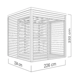 Tonnelle En Bois, Bertilo Garten Lounge 1, 2,26x2,34x2,32m -Promos Jardin Natif Magasin pa201000 15