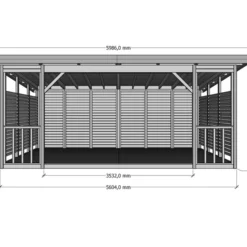 Tonnelle En Bois Sion, 5,6x2,84x2,64m, 15,9m², Naturel -Promos Jardin Natif Magasin pa202000 051