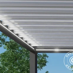 Pergola Bioclimatique Génova Avec Lumière LED, 4x3m, Anthracite/Blanc -Promos Jardin Natif Magasin pa204005 05