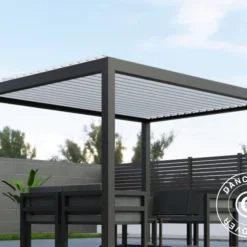 Pergola Bioclimatique Génova, 4x4m, Anthracite/Blanc -Promos Jardin Natif Magasin pa204010 02