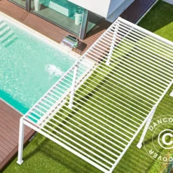 Pergola Bioclimatique San Marino 3x6m, Blanc -Promos Jardin Natif Magasin pa57535 02
